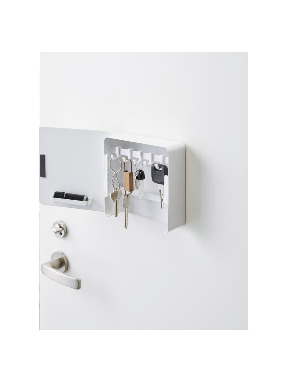 Schlüsselkästchen Rin mit magnetischer Rückseite, Stahl, pulverbeschichtet, Weiß, B 16 x H 16 cm