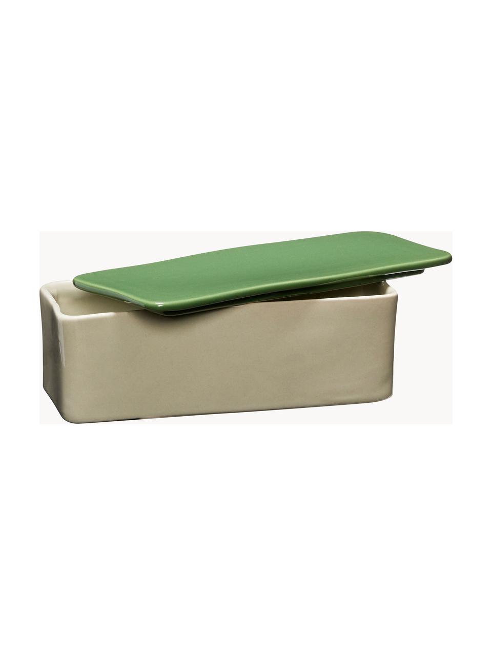 Organizador artesanal Amare, Polvo de piedra, Beige claro, verde, An 23 x Al 8 cm