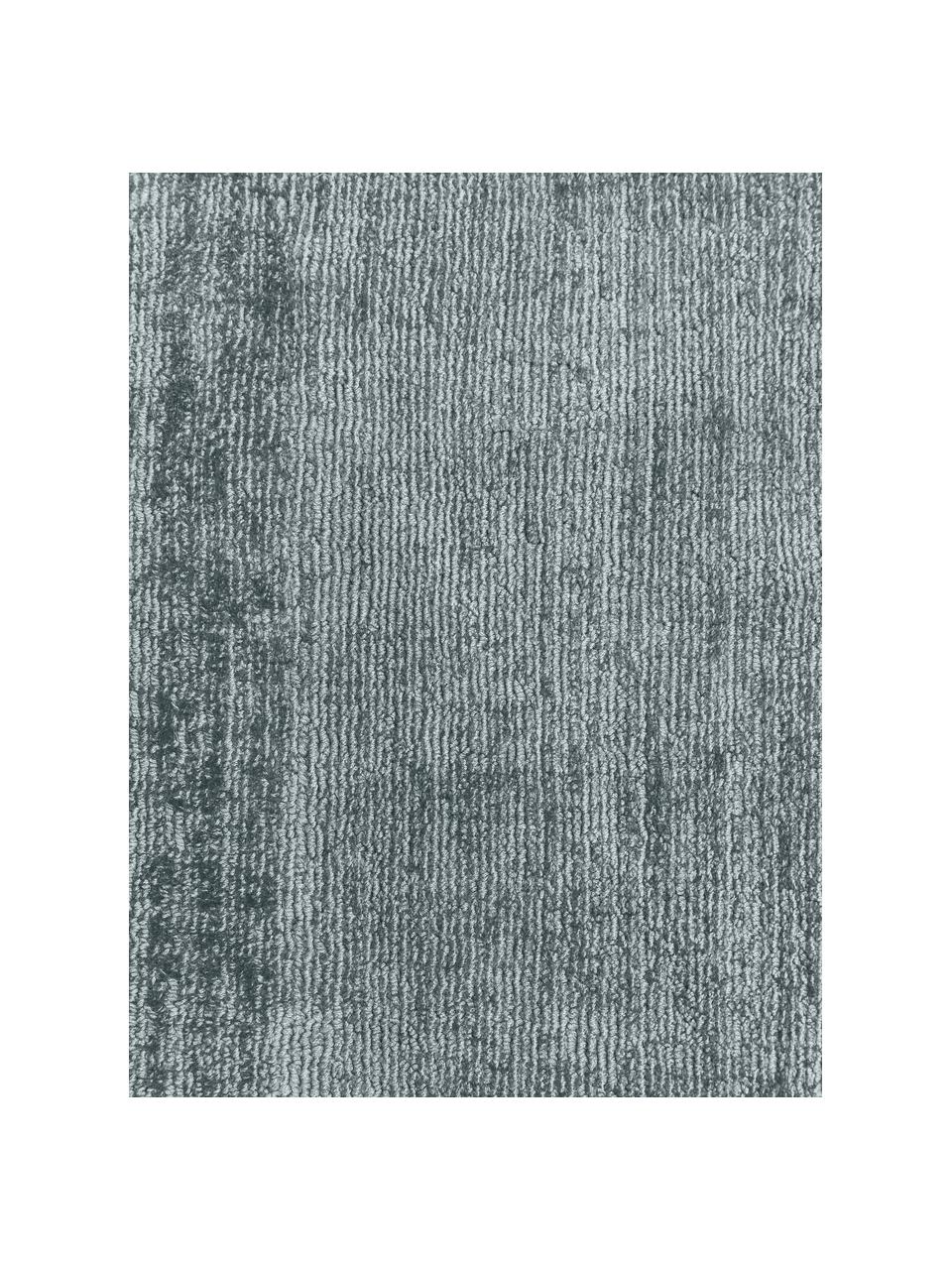 Tapis rond en viscose tissé main Jane, Gris-bleu, Ø 150 cm (taille M)