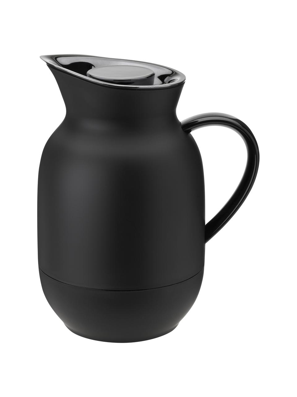Thermoskan Amphora in mat zwart/zilverkleurig, Pot: kunststof, Zwart, 1 L