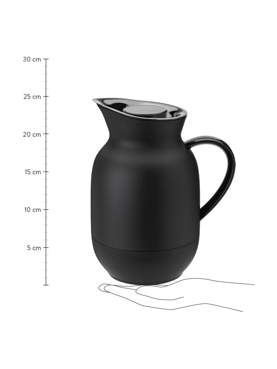 Caraffa isolante color nero opaco/argento Amphora, Brocca: materiale sintetico, Nero, 1 L