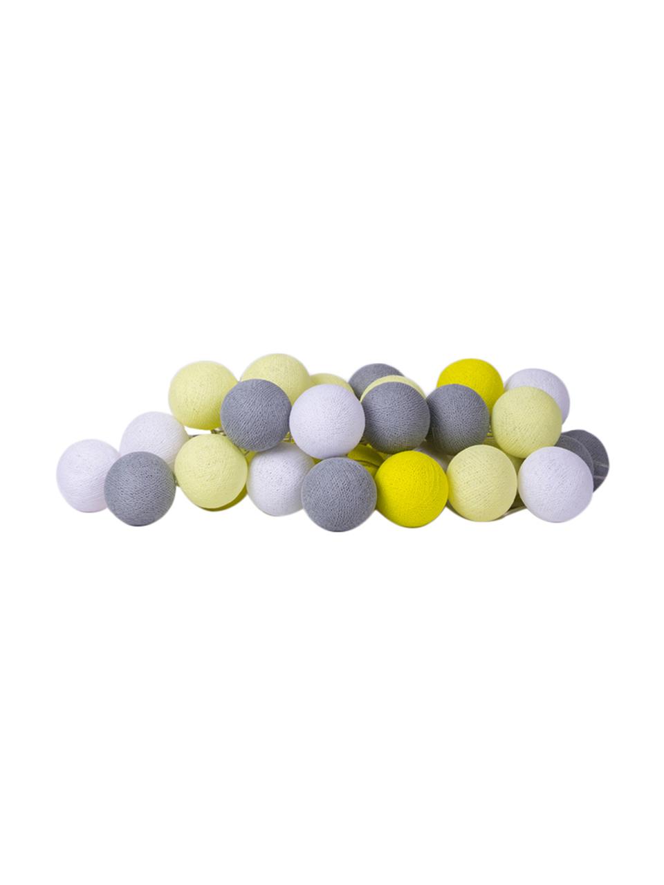 LED lichtslinger Colorain, Lampions: polyester, Geel, wit, grijstinten, L 264 cm