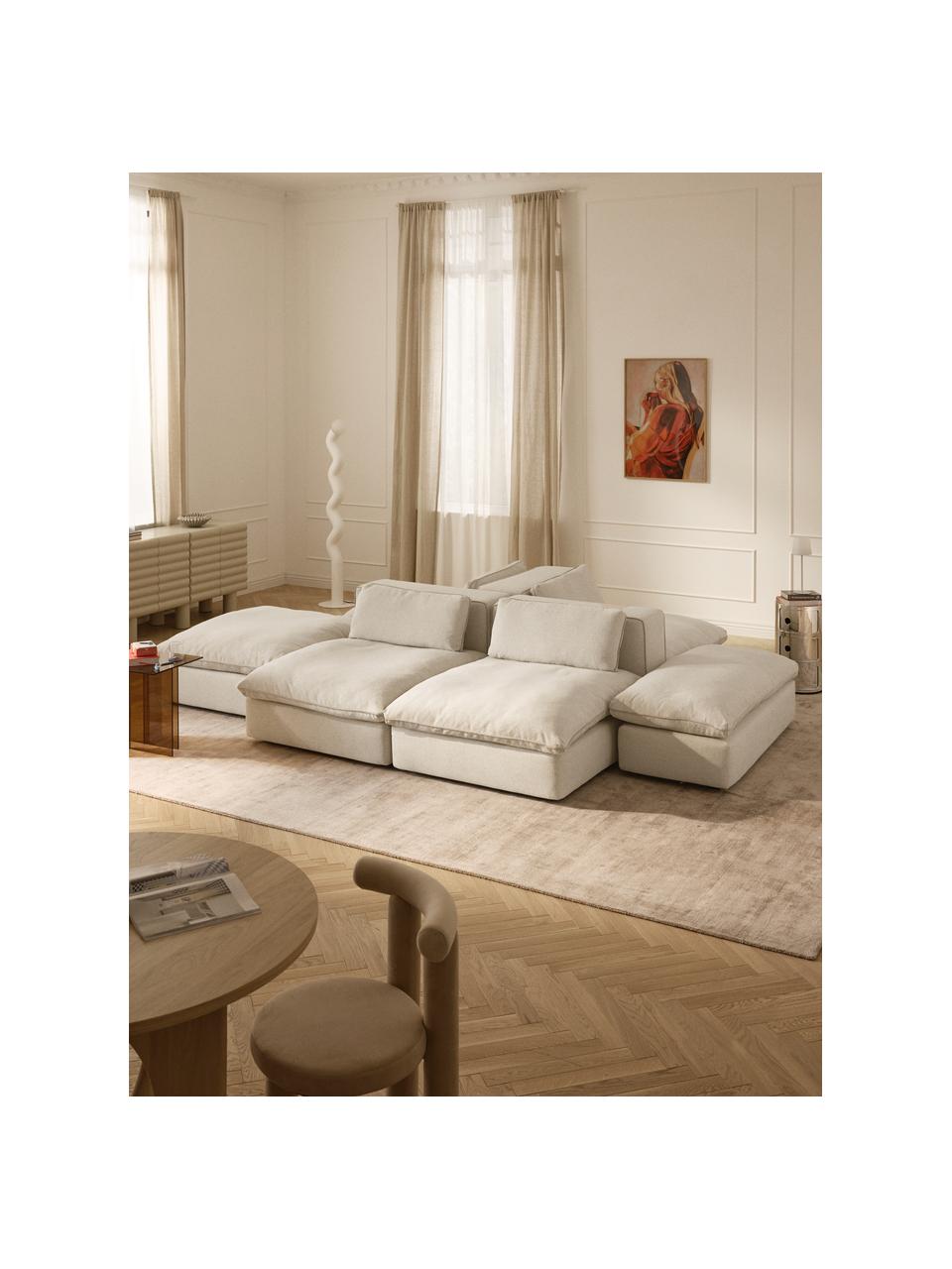 Divano XL componibile Felix, Rivestimento: 100% poliestere Con 45.00, Struttura: legno massiccio di pino e, Piedini: plastica Questo prodotto , Tessuto beige chiaro, Larg. 360 x Prof. 240 cm