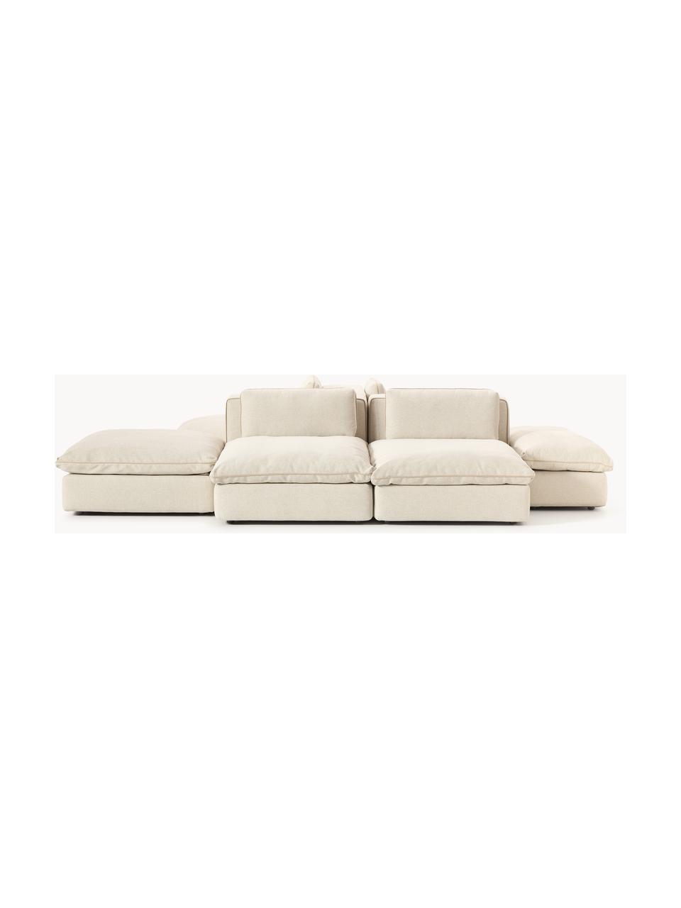 Sofa modułowa XL Felix, Tapicerka: 100% poliester Dzięki tka, Nogi: tworzywo sztuczne Ten pro, Jasnobeżowa tkanina, B 360 x T 240 cm