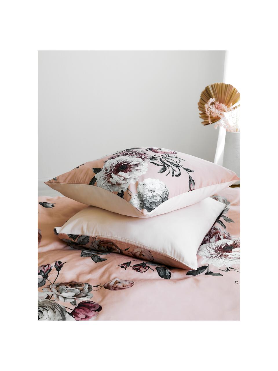 Katoensatijnen kussenhoezen Blossom, 2 stuks, Weeftechniek: satijn Draaddichtheid 210, Roze, 65 x 65 cm