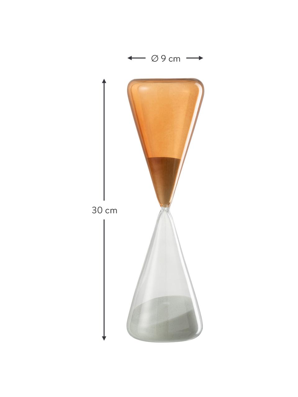 Decoratief object Time in transparant/oranje, Glas, Oranje, transparant, Ø 9 x H 30 cm