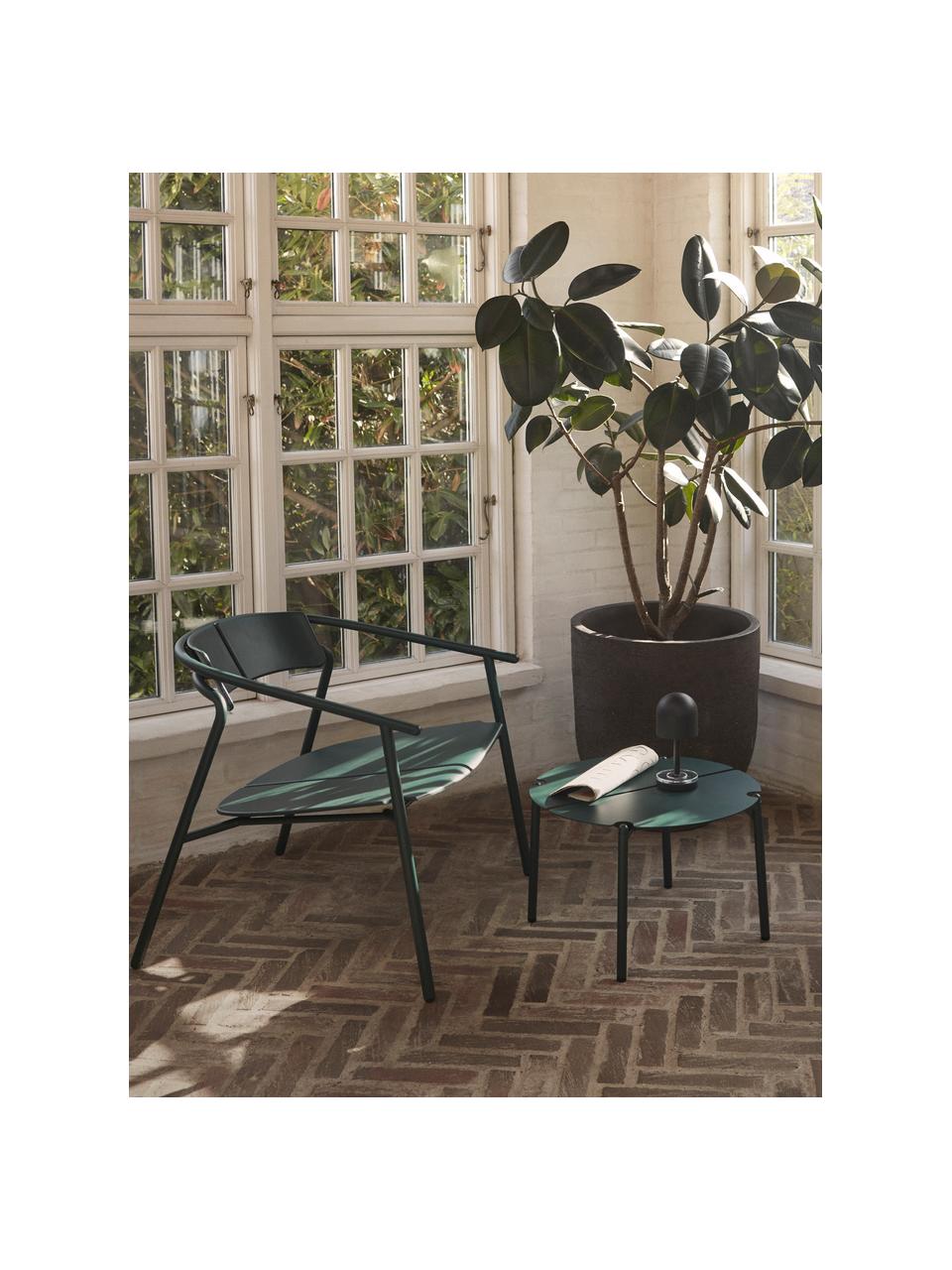 Table basse de jardin en métal Novo, Acier, enduit, Vert foncé, Ø 50 cm