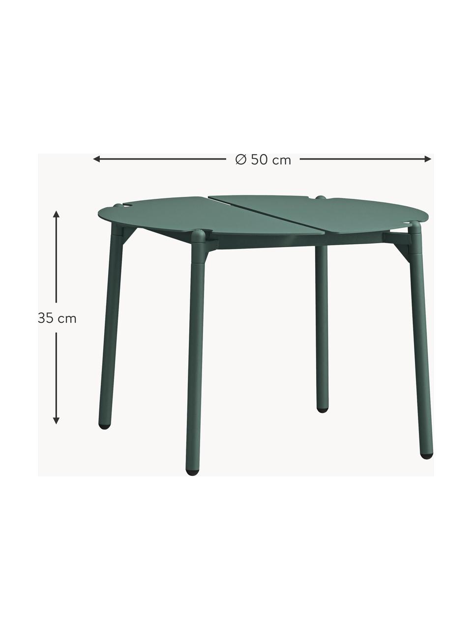Kovový záhradný konferenčný stolík Novo, Potiahnutá oceľ, Tmavozelená, Ø 50 cm