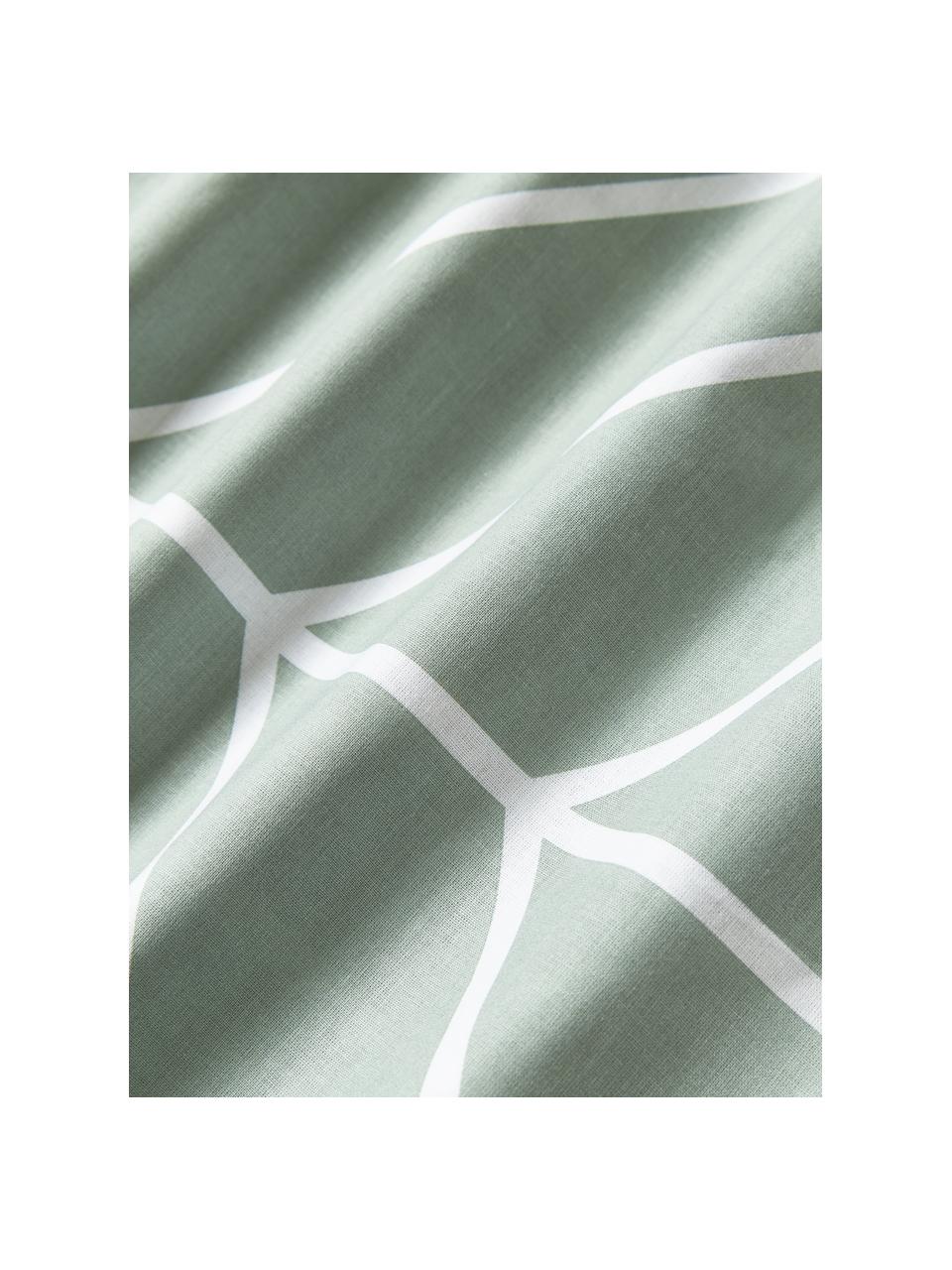 Funda nórdica de algodón Mirja, Verde salvia, An 135 x L 200 cm