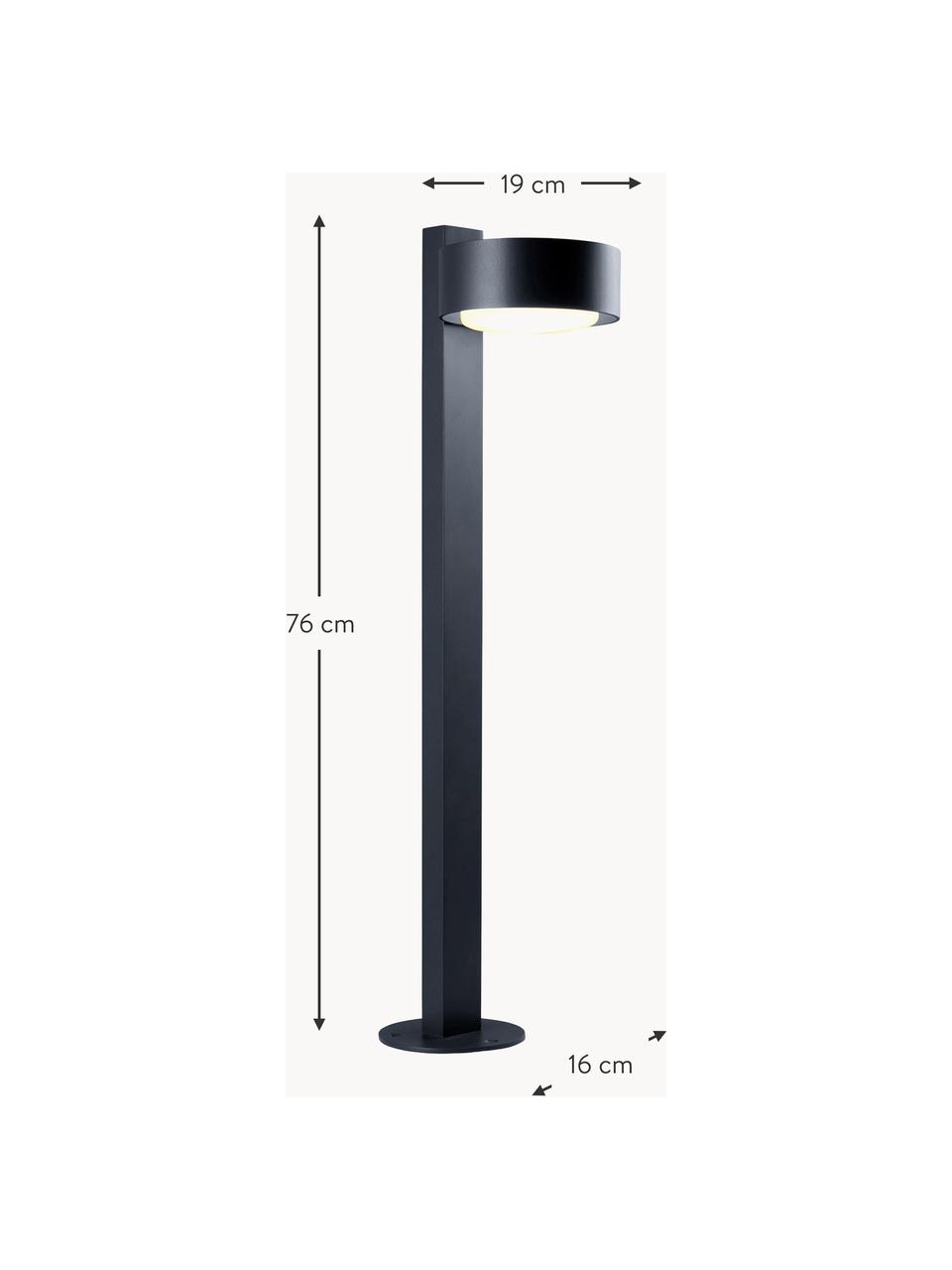 Borne d'éclairage LED soufflée bouche Plaff-On!, intensité lumineuse variable, Blanc, noir, larg. 16 x haut. 76 cm