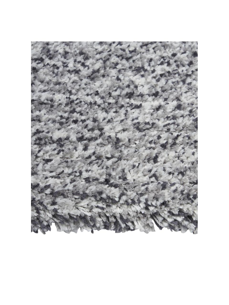 Fluffy hoogpolige loper Marsha in grijs, Grijs, wit, B 80 x L 200 cm