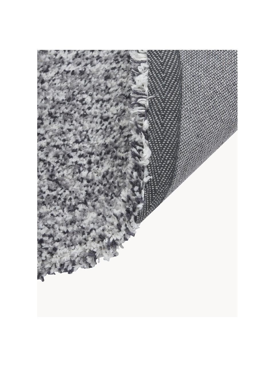 Tapis de couloir moelleux à poils longs gris Marsha, Gris, blanc, larg. 80 x long. 200 cm