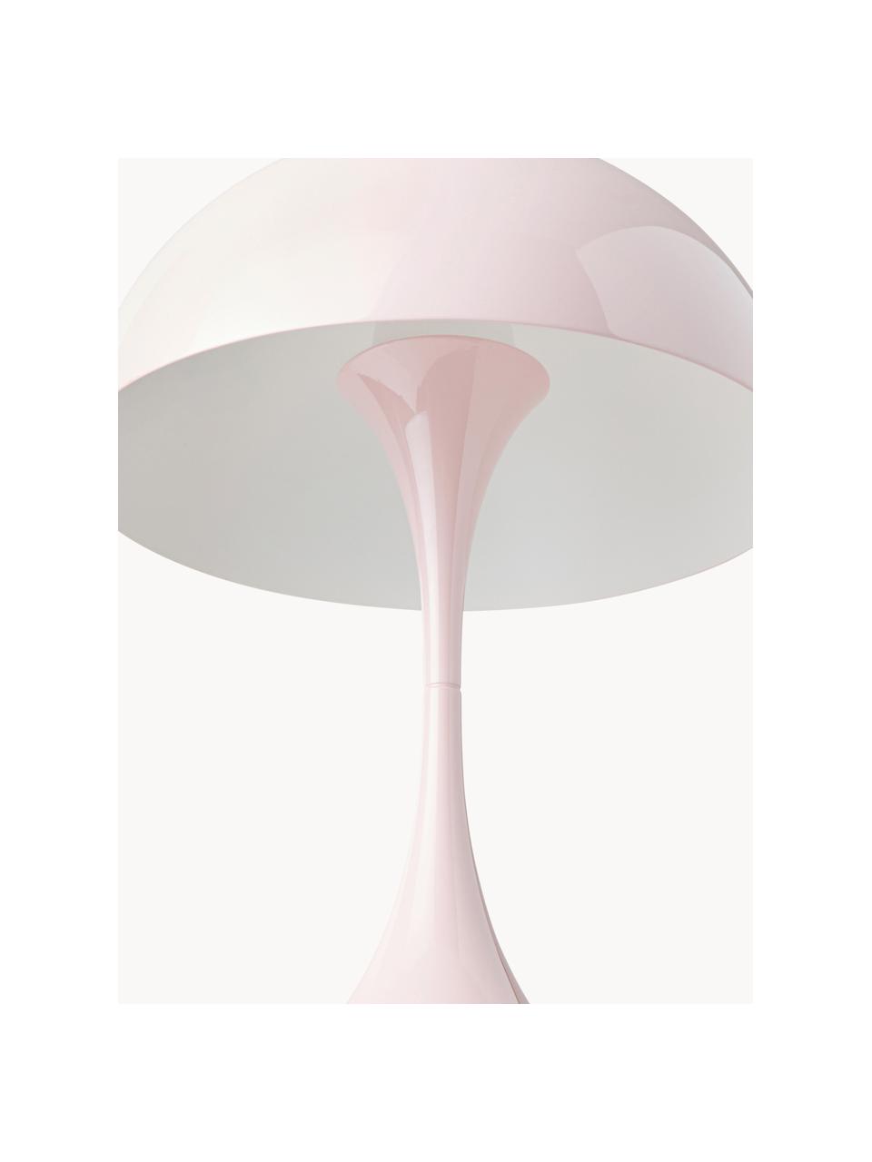 Lámpara de mesa LED regulable con temporizador Panthella, Al 34 cm, Pantalla: acero recubierto, Estructura: aluminio recubierto, Cable: plástico, Acero rosa pálido, Ø 25 x Al 34 cm