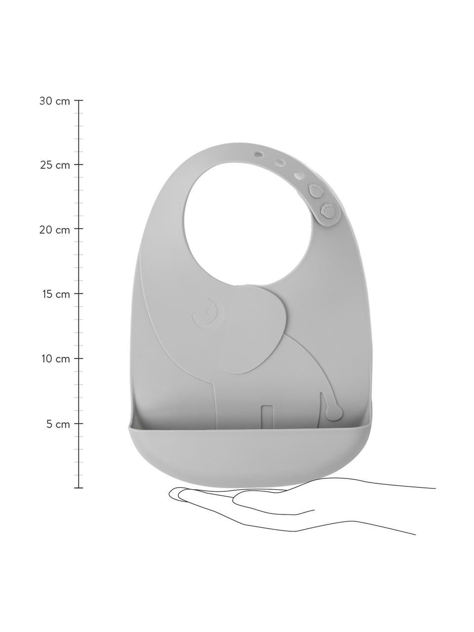 Komplet śliniaków z silikonu Peekaboo, 2 elem., 100% silikon, Odcienie szarego, S 19 x D 27 cm