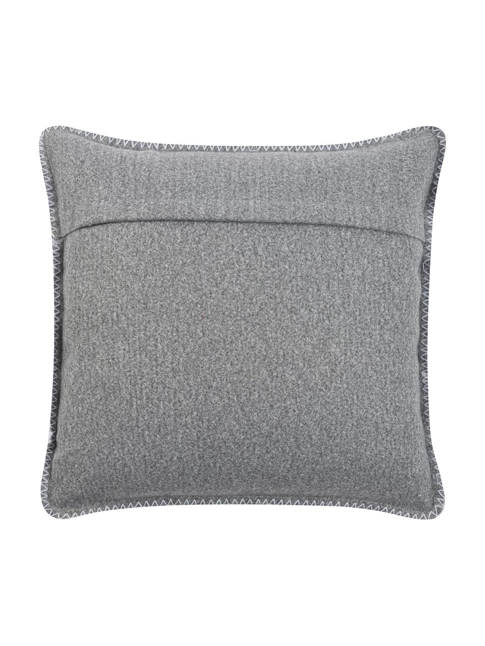 Funda de cojín Hochkönig, 100% poliéster, Gris, blanco, An 45 x L 45 cm