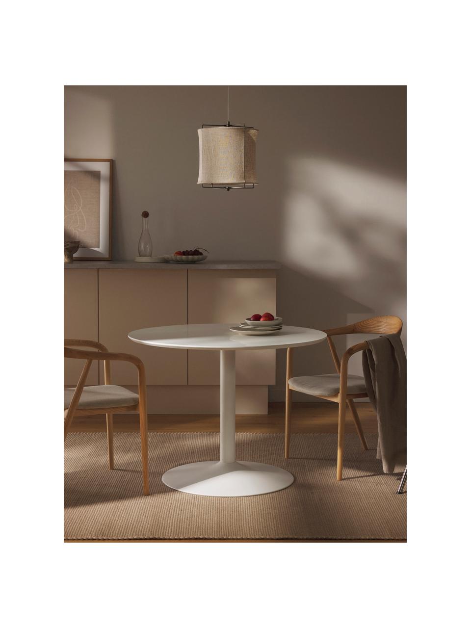 Mesa de comedor redonda Menorca, Ø 100 cm, Tablero: laminado de alta presión , Blanco, Ø 100 cm