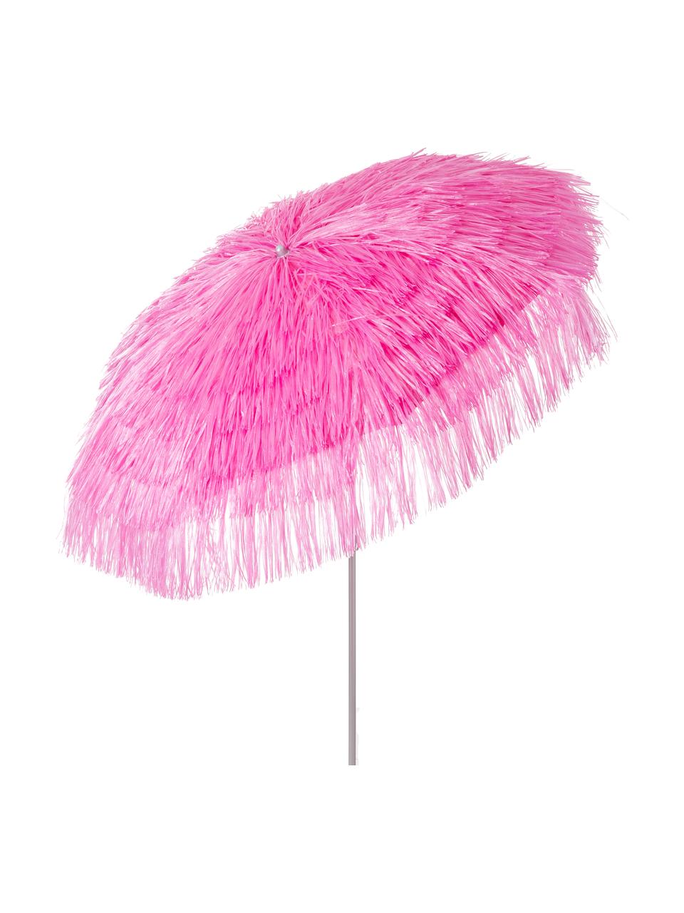 Parasol Hawaii in roze met franjes, Ø 200 cm, Roze, Ø 200 x H 210 cm