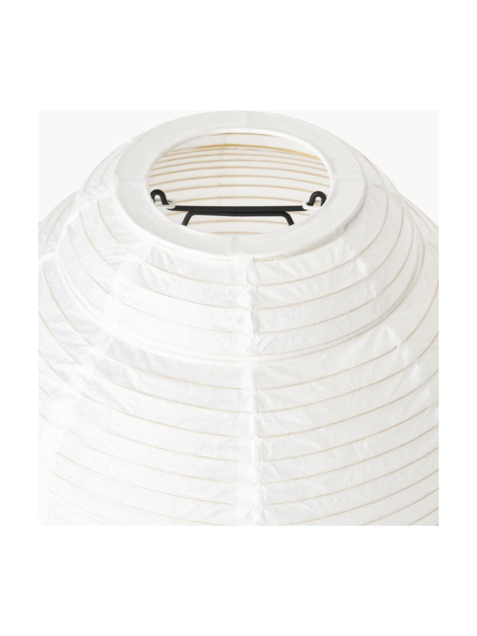 Lámpara de mesa de papel de arroz Paper, Pantalla: papel de arroz, Cable: cubierto en tela, Blanco, Ø 30 x Al 36 cm