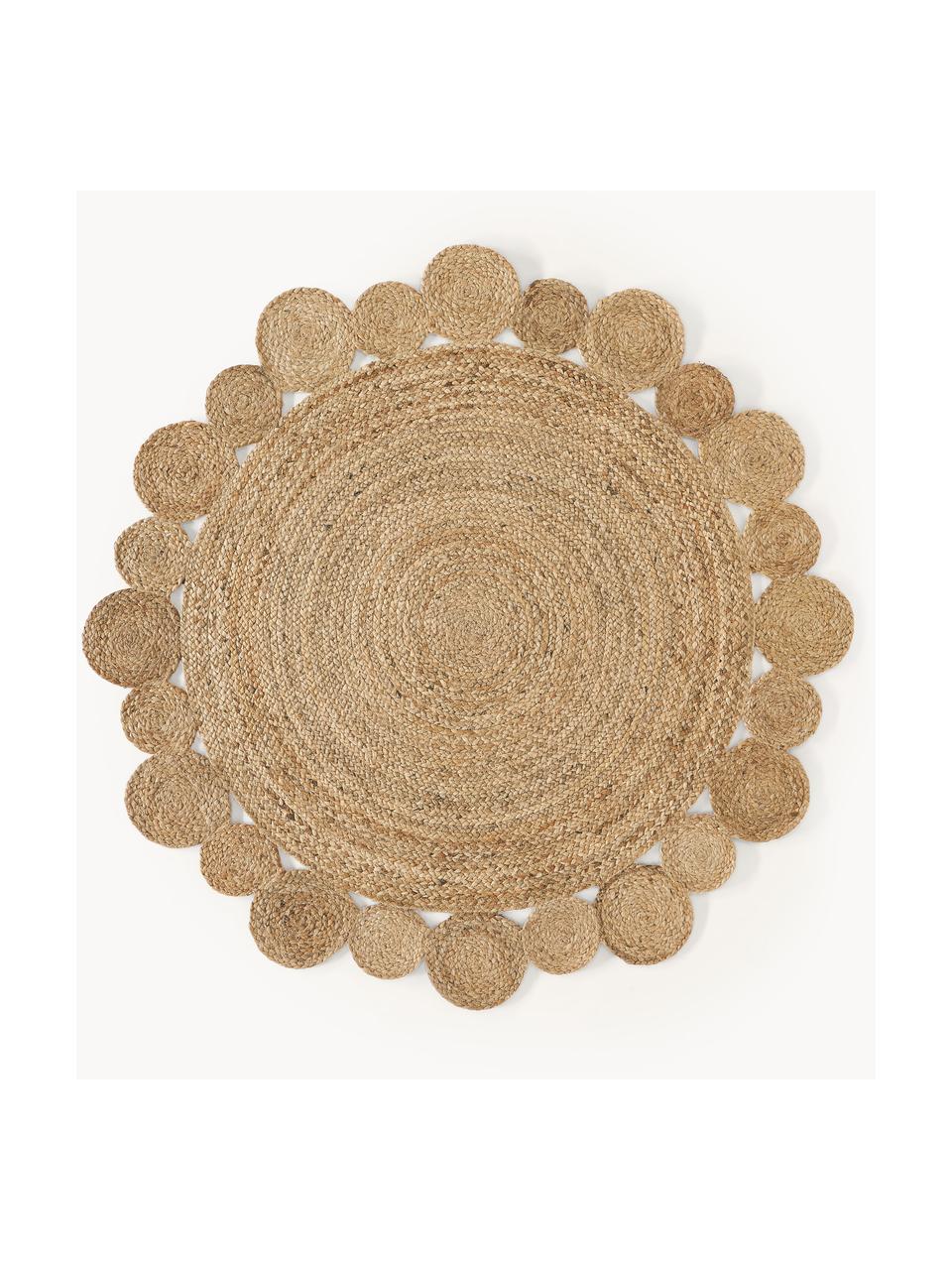 Okrúhly ručne tkaný jutový koberec  Niago, 100 % juta, Hnedá, Ø 150 cm (veľkosť M)