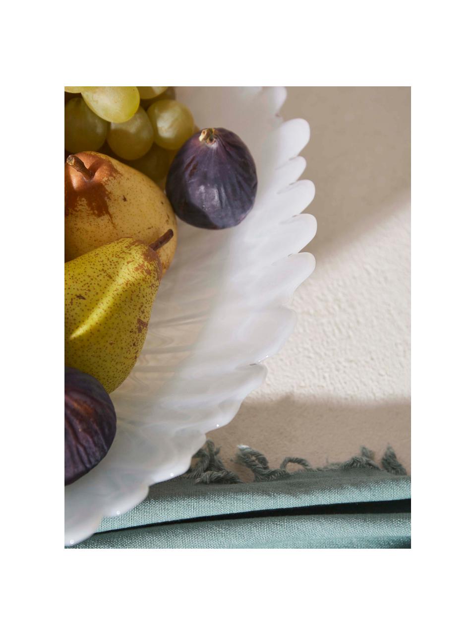 Piatto da portata in vetro Fleur, Vetro, Bianco, Larg. 38 x Alt. 8 cm