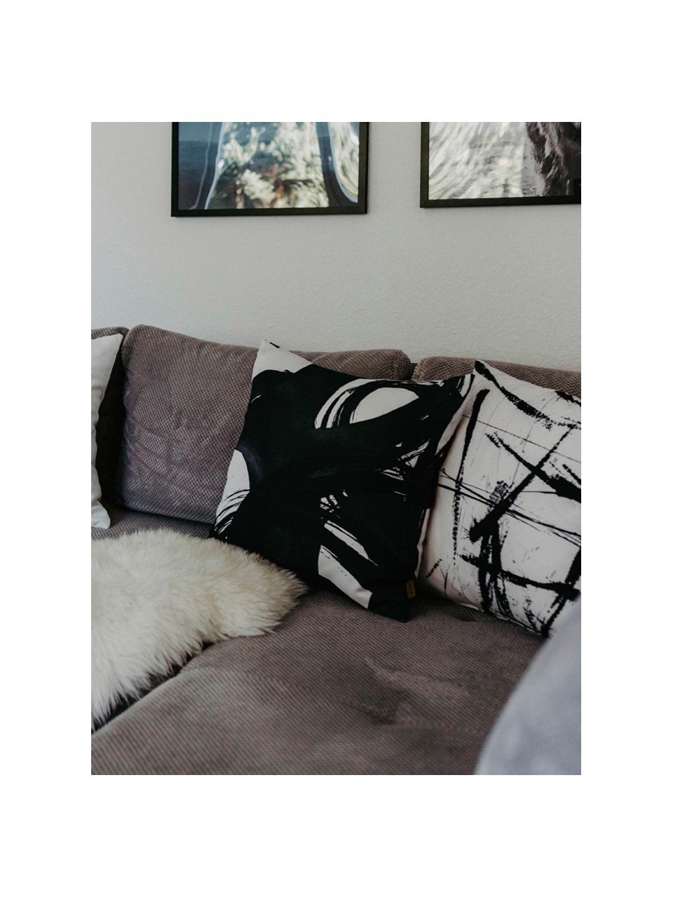 Poszewka na poduszkę Neven, Poliester, Czarny, biały, S 40 x D 40 cm