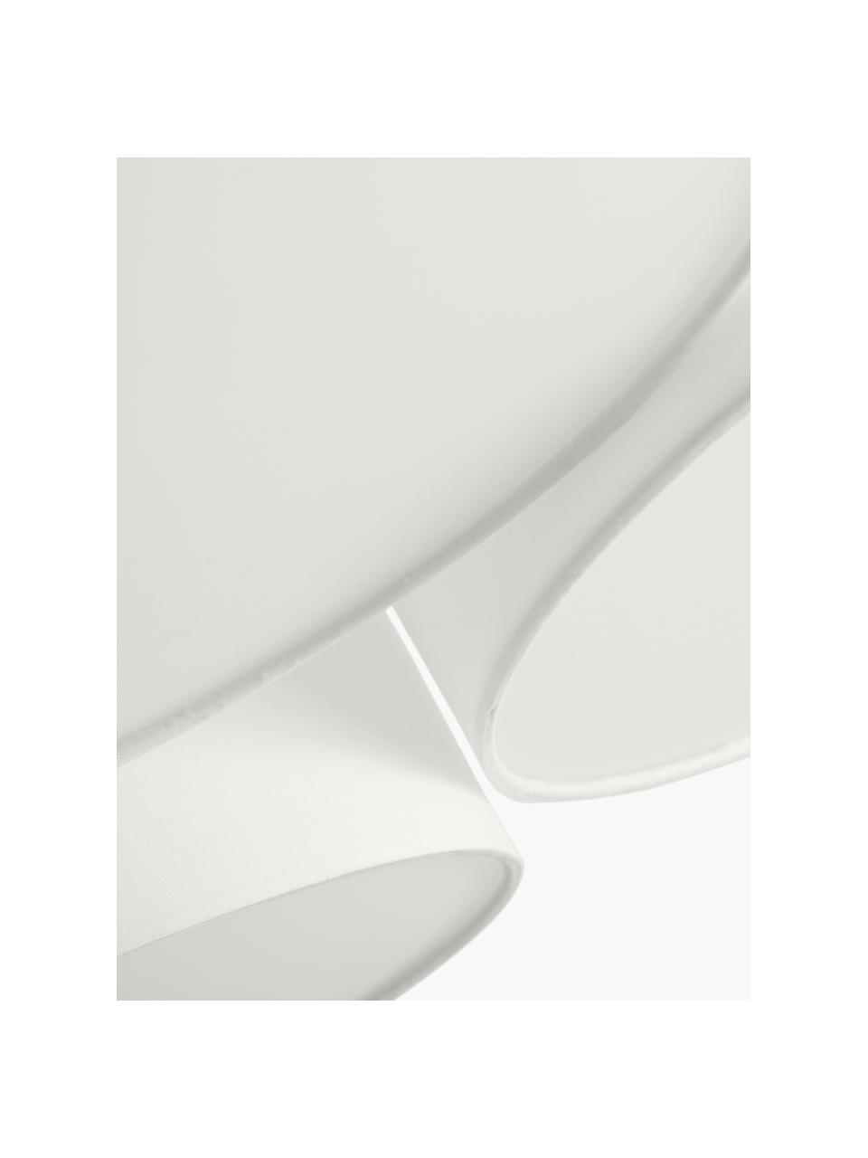 Plafoniera grande Joss, Baldacchino: metallo, verniciato a pol, Paralume: tessuto, Bianco, Ø 61 x Alt. 26 cm