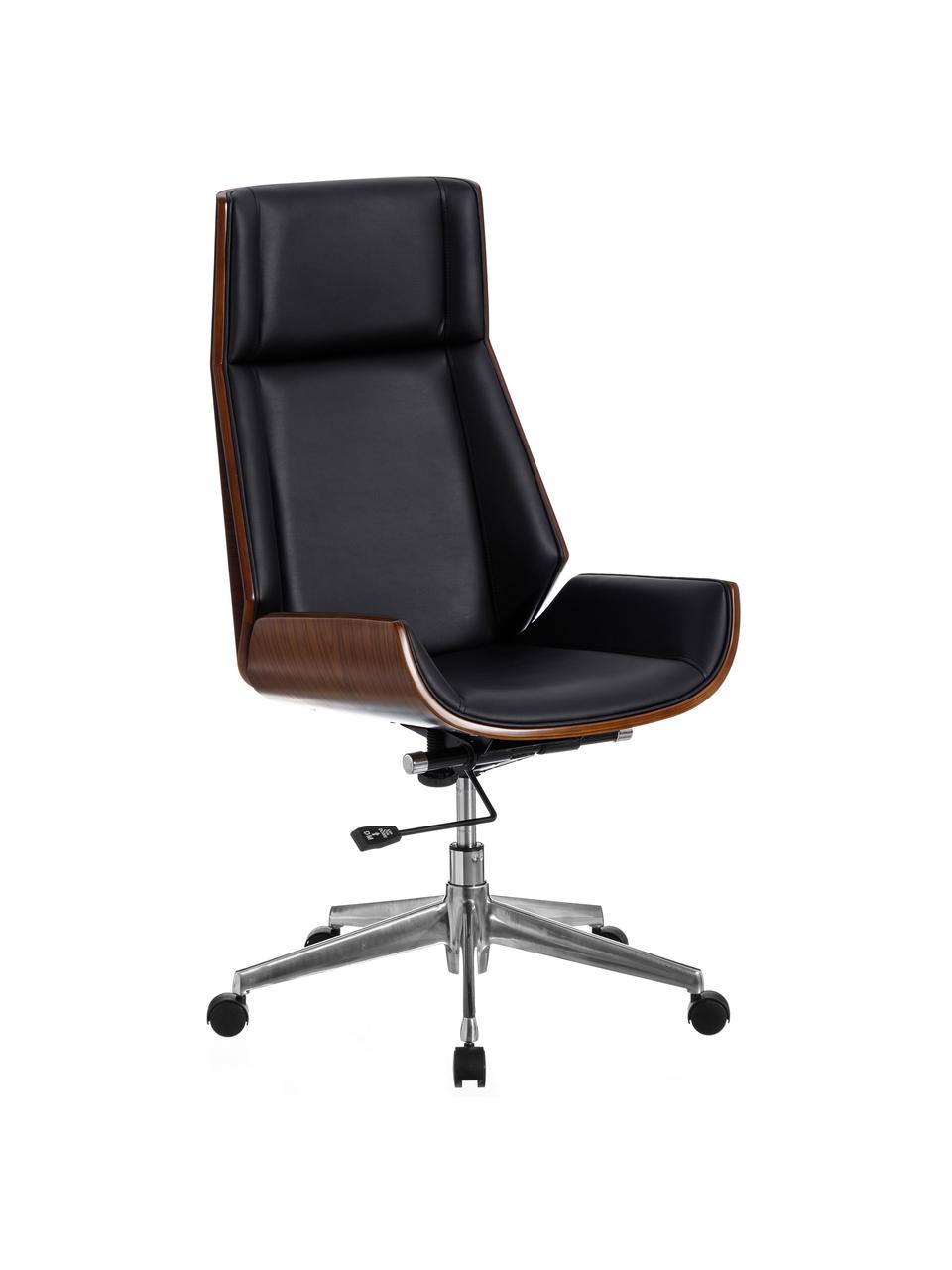 Výškově nastavitelná kancelářská otočná židle Dingo, Černá, hnědá