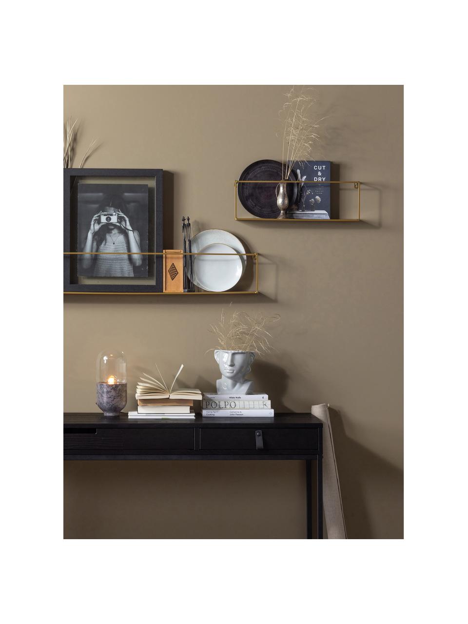 Lampa stołowa z marmuru Asel, Transparentny, taupe, marmurowy, Ø 11 x W 26 cm