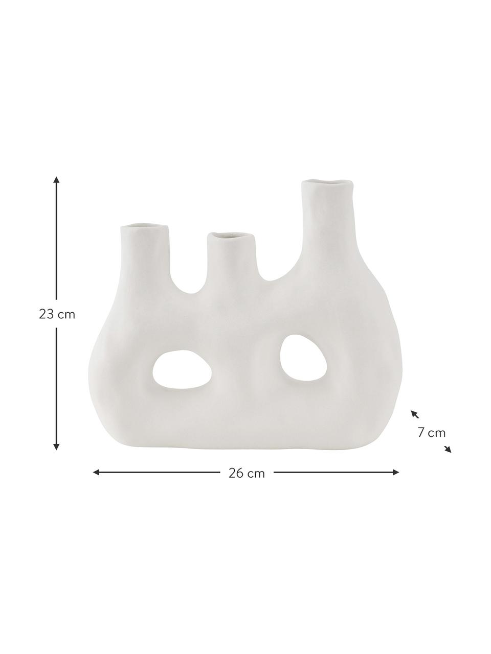 Design-Vase Tripple mit drei Öffnungen, Porzellan, Weiß, B 26 x H 23 cm