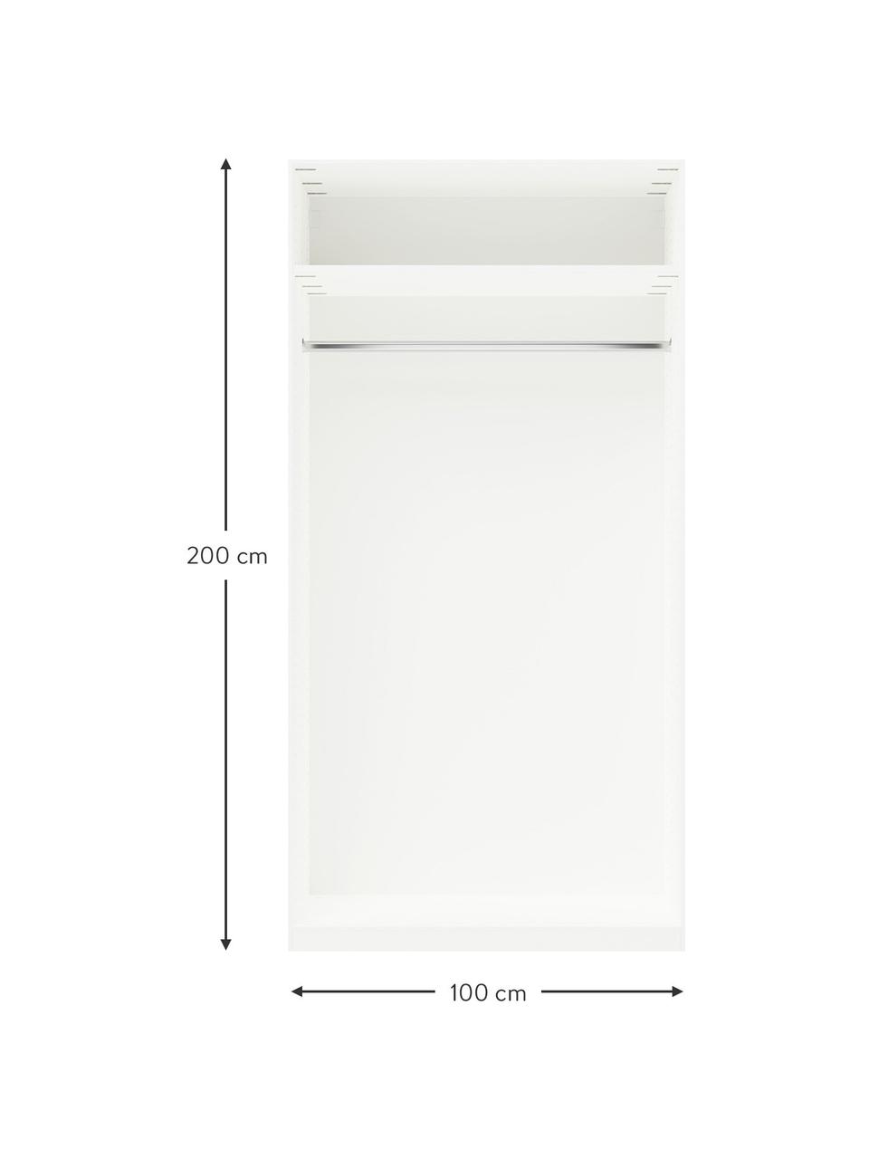 Armadio componibile con anta battente Charlotte, larg. 100 cm, in diverse varianti, Beige, Interno Basic, alt. 200 cm