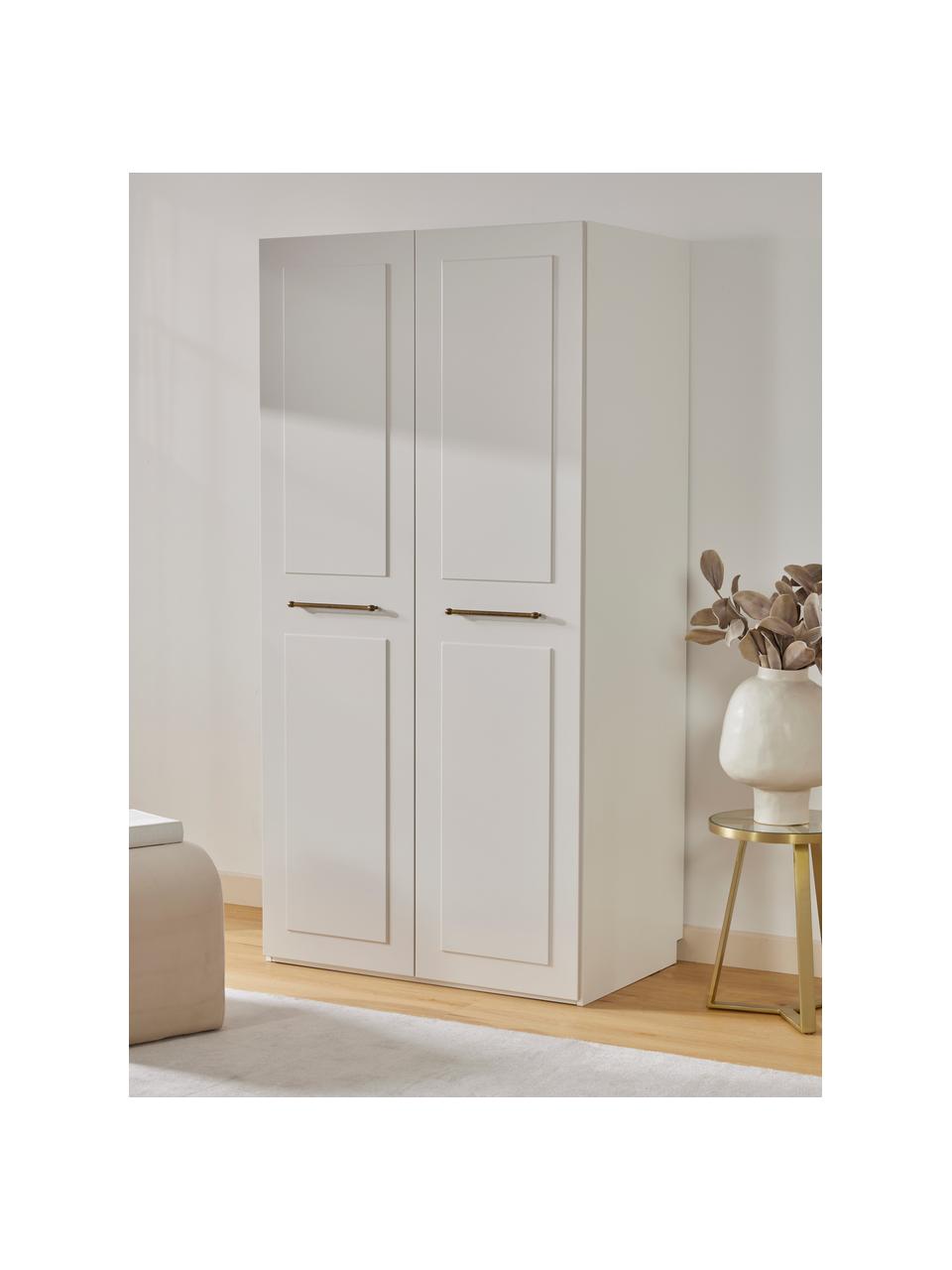 Modulaire draaideurkast Charlotte, 100 cm breed, meerdere varianten, Frame: spaanplaat, FSC-gecertifi, Beige, Basis interieur, hoogte 200 cm