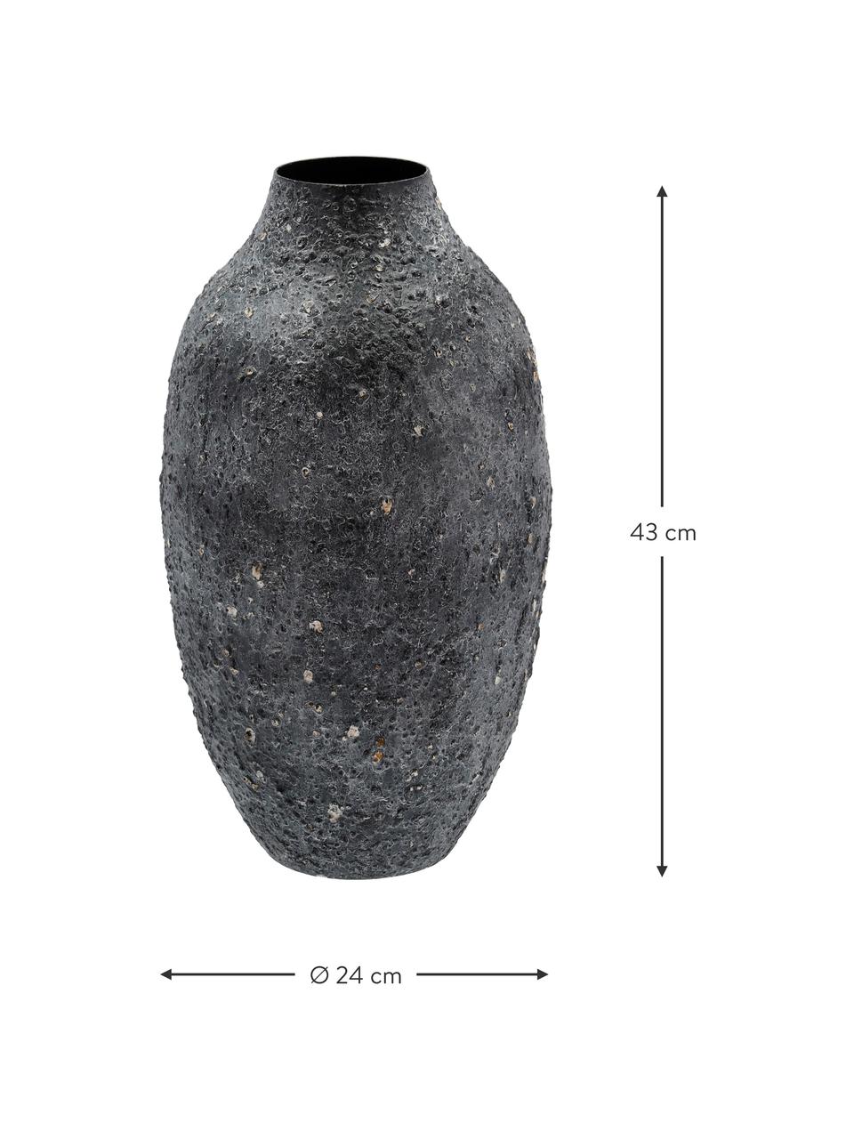 Váza zo železa Torden, Potiahnuté železo, Čierna, Ø 24 x V 43 cm