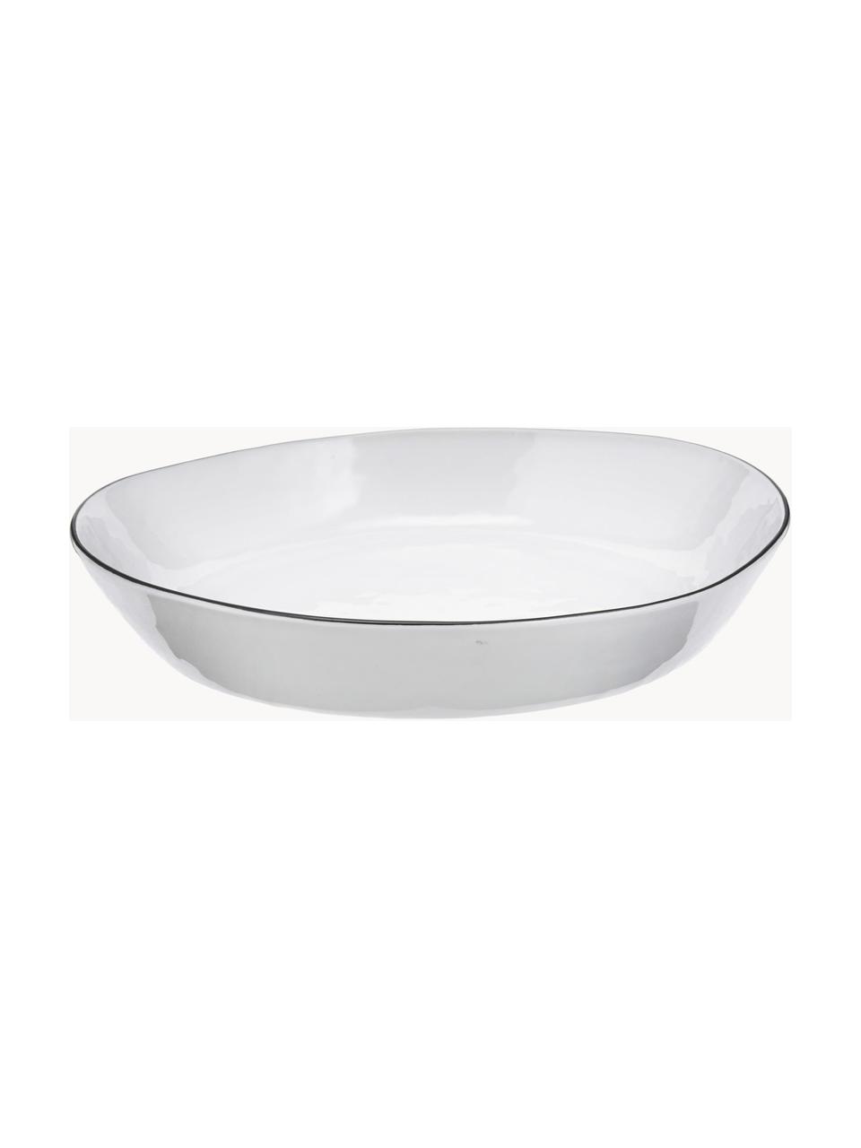 Ručne vyrobená servírovacia misa z porcelánu Salt, Porcelán, Biela, Š 24 x V 4 cm