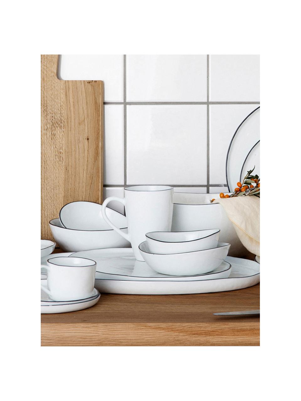 Ručně vyrobená porcelánová servírovací mísa Salt, Porcelán, Bílá, Š 24 cm, V 4 cm