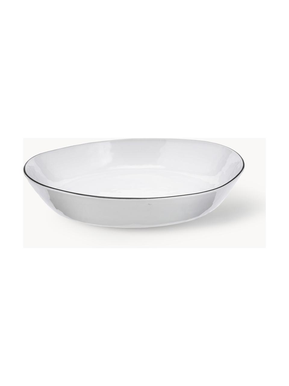 Ručne vyrobená servírovacia misa z porcelánu Salt, Porcelán, Biela, Š 24 x V 4 cm