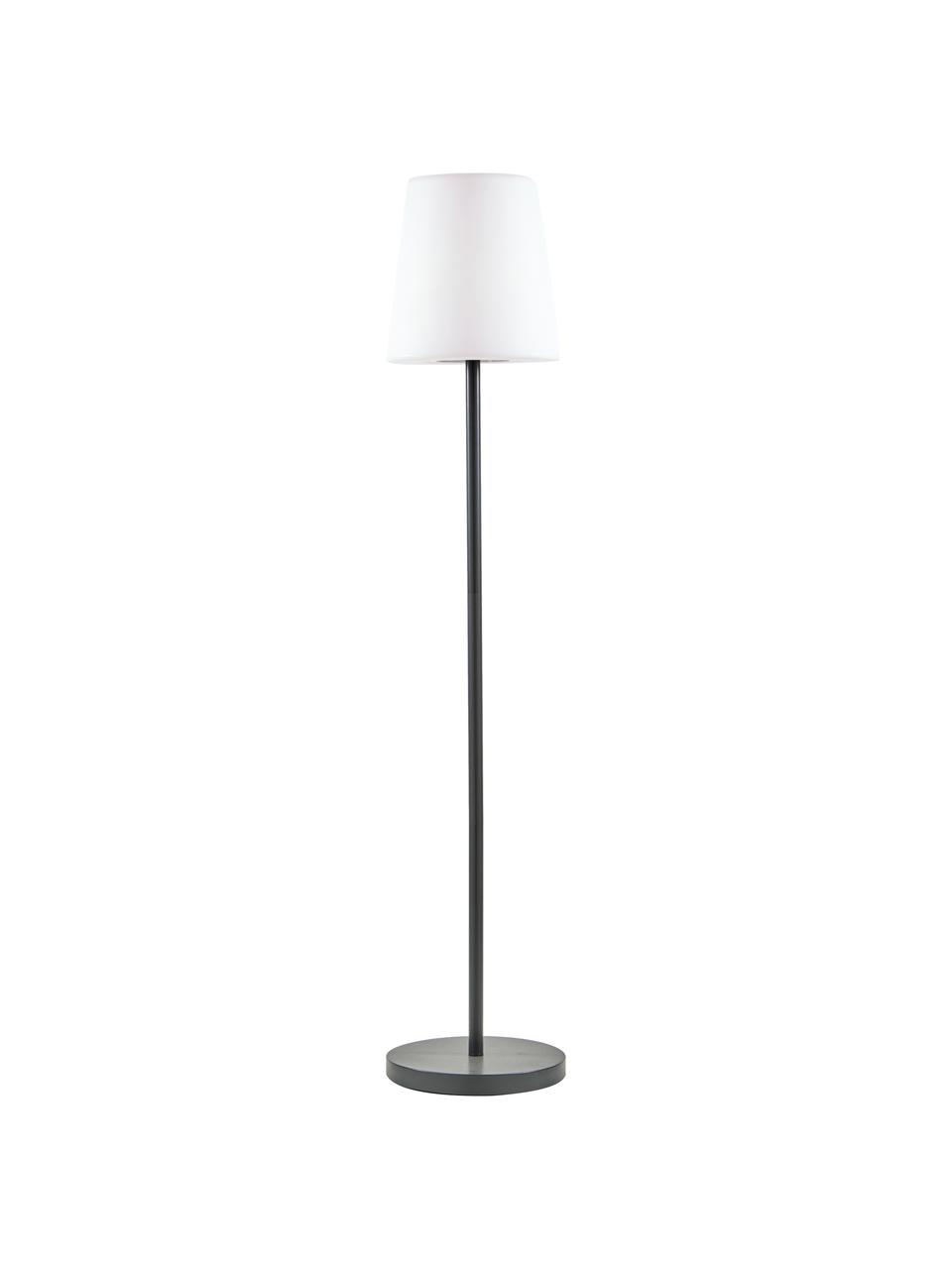 Mobile Dimmbare Outdoor Stehlampe Placido, Lampenfuß: Metall, beschichtet, Lampenschirm: Kunststoff, Weiß, Schwarz, Ø 31 x H 150 cm