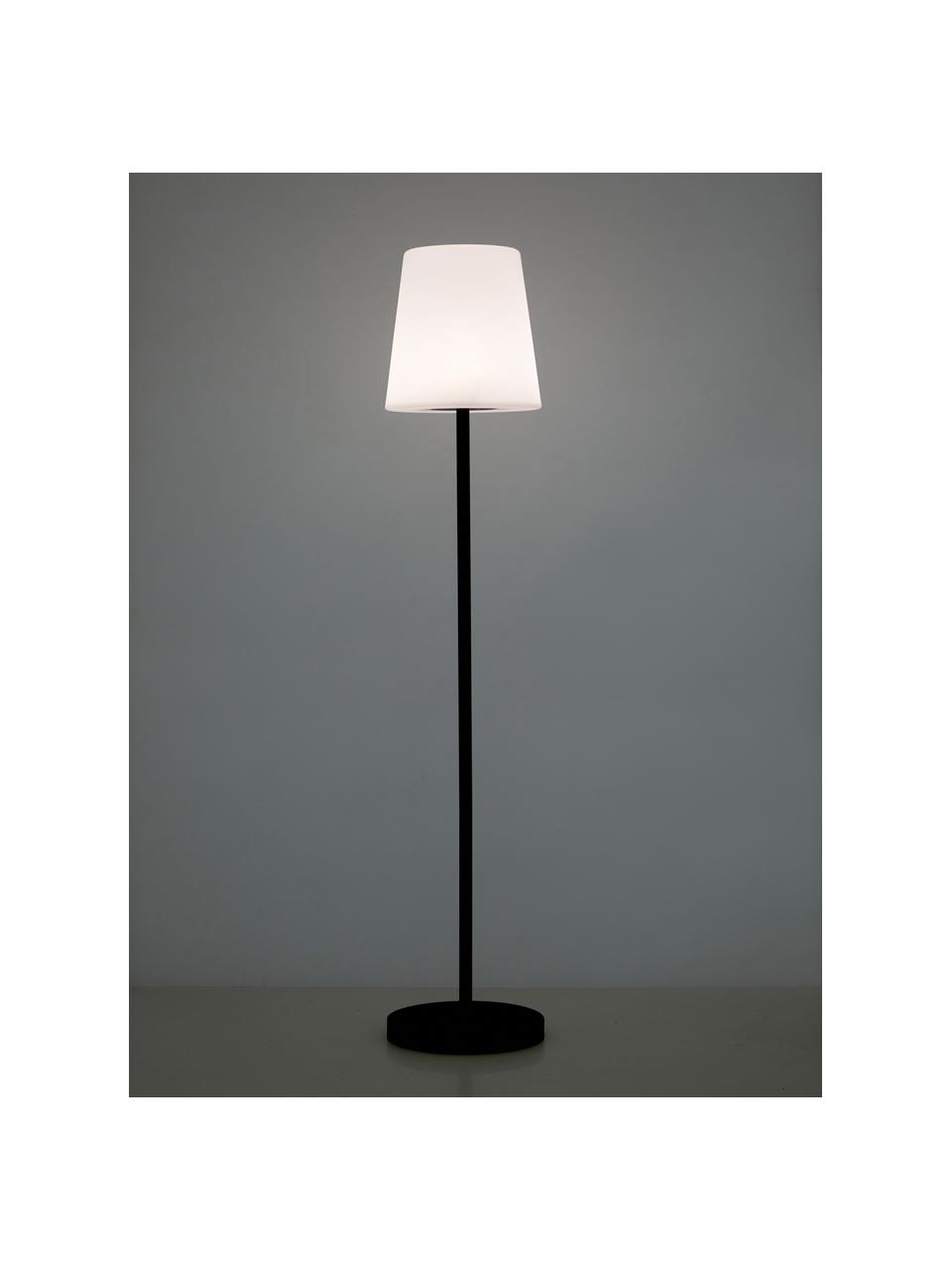 Lampadaire d'extérieur mobile LED Placido, Blanc, noir