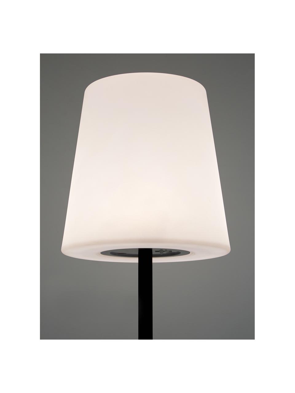 Lampadaire d'extérieur mobile LED Placido, Blanc, noir