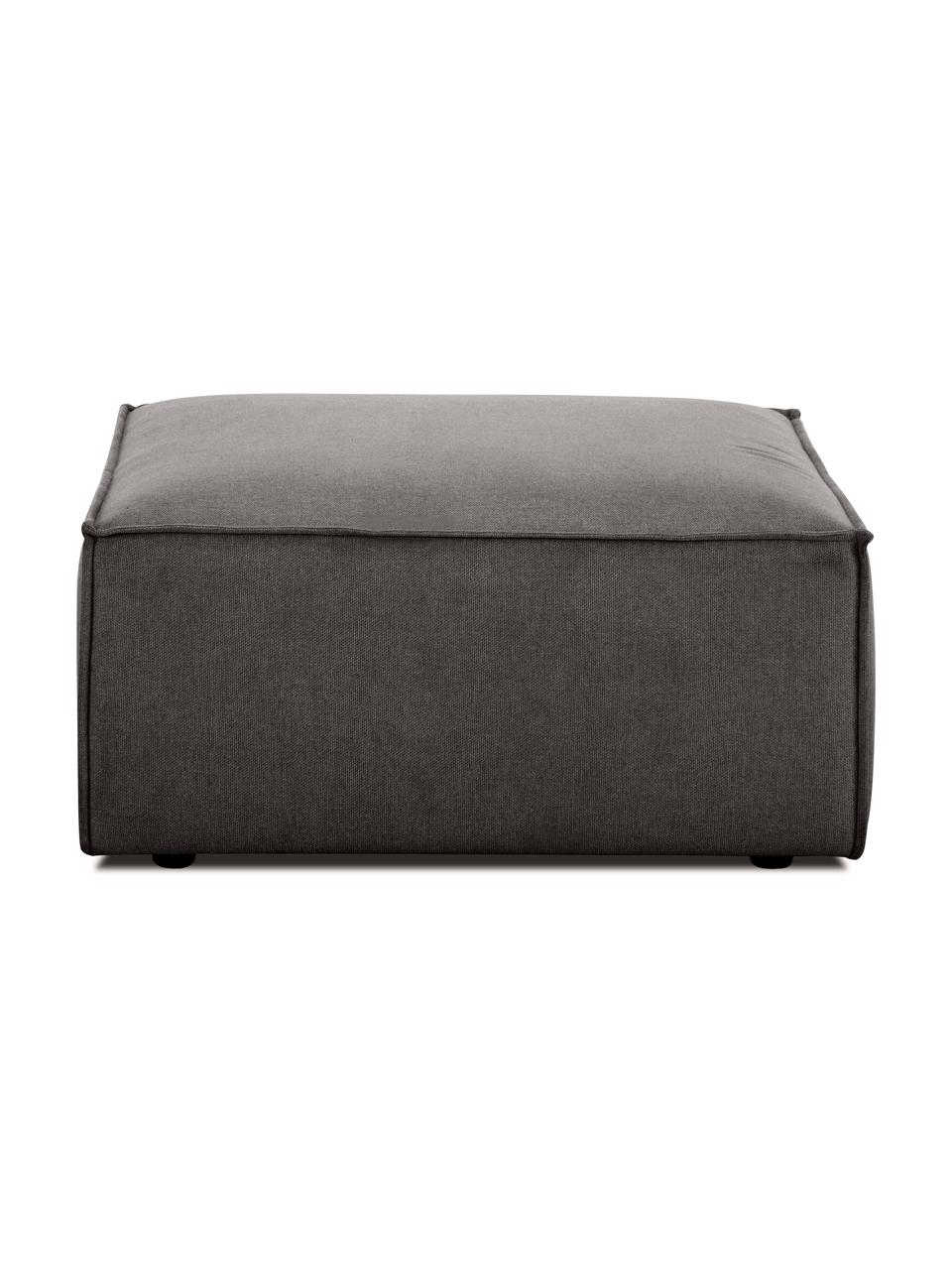 Voetenbank Lennon, Bekleding: 100 % polyester Met 115.0, Frame: massief grenenhout, FSC-g, Poten: kunststof, Geweven stof antraciet, B 88 x D 88 cm