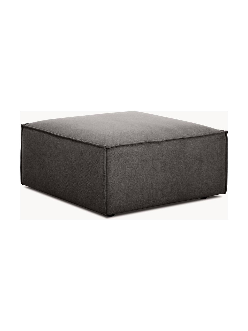 Voetenbank Lennon, Bekleding: 100 % polyester Met 115.0, Frame: massief grenenhout, FSC-g, Poten: kunststof, Geweven stof antraciet, B 88 x D 88 cm