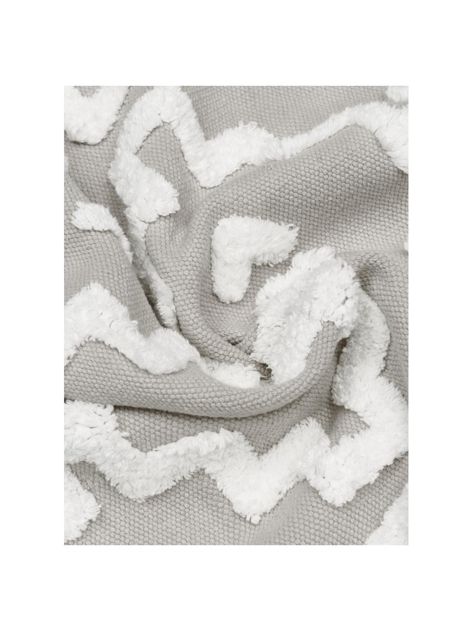 Ručně tkaný bavlněný běhoun s vystouplým vzorem Idris, 100 % bavlna, Šedá, Š 80 cm, D 250 cm