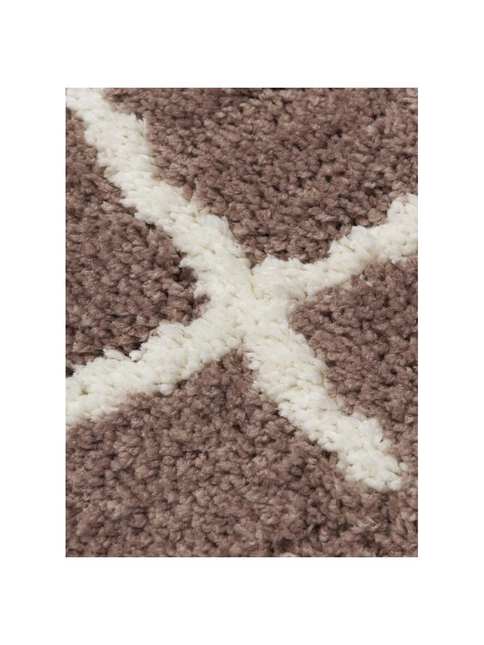 Puszysty ręcznie tuftowany dywan z długim włosiem Amelie, Brązowy, kremowobiały, S 160 x D 230 cm (Rozmiar M)