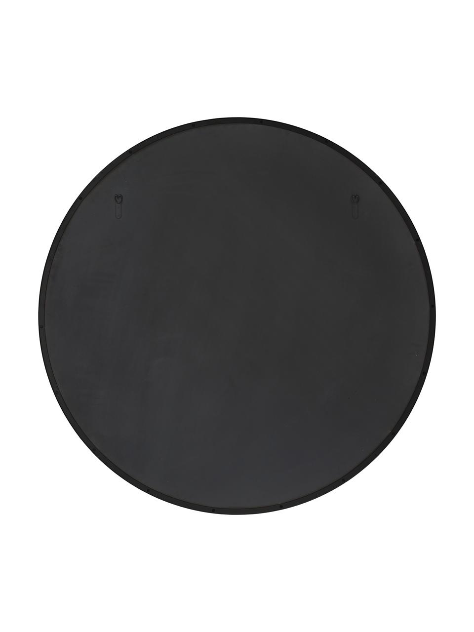 Ronde wandspiegel Ivy met zwarte metalen lijst, Lijst: gepoedercoat metaal, Zwart, Ø 120 x D 3 cm