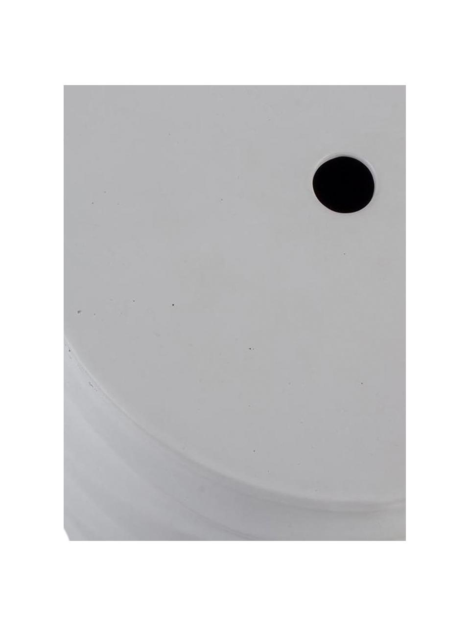 Taburete Wave, Cerámica esmaltada, Blanco, Ø 33 x Al 46 cm