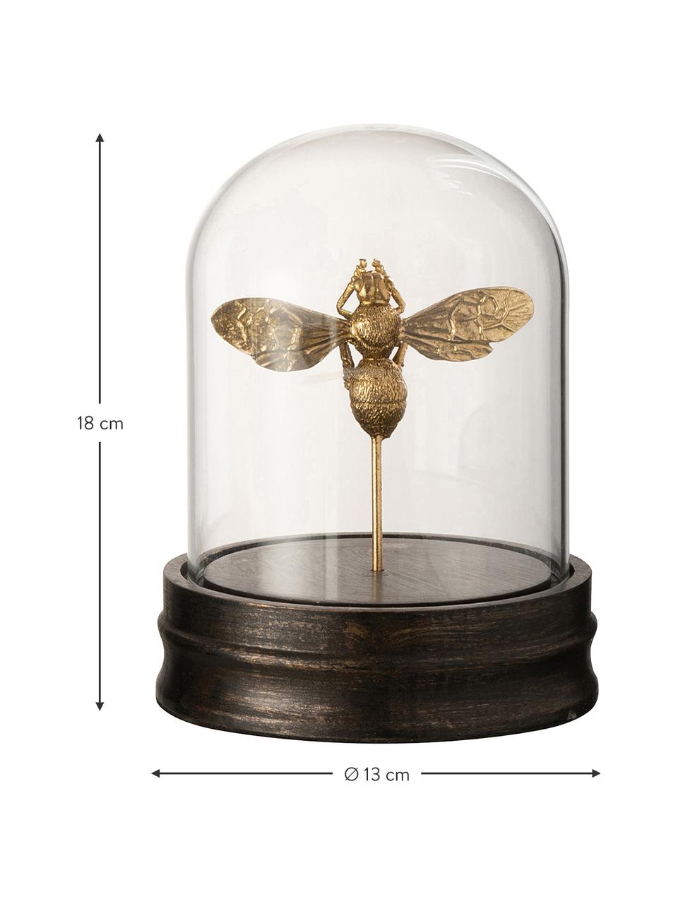 Decoratief object Bumblebee, Stolp: glas, Goudkleurig, Ø 13 x H 28 cm