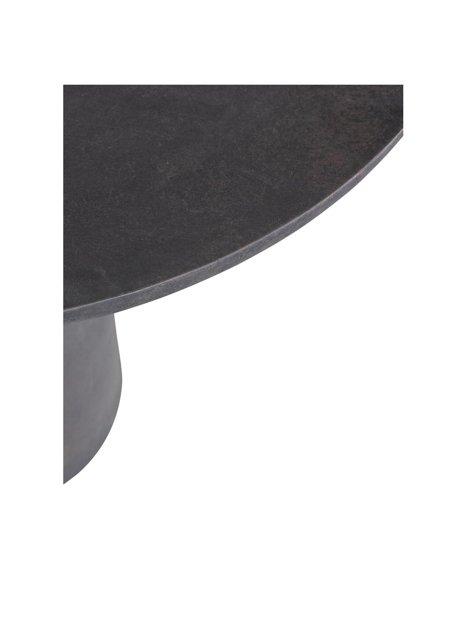 Tavolo rotondo da giardino in cemento Damon, Ø 100 cm, Rivestimento in cemento e fibra di vetro, Marrone scuro, Ø 100 x Alt. 76 cm