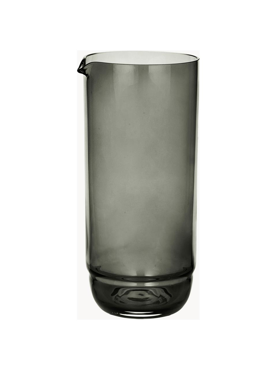 Mundgeblasene Wasserkaraffe Nordic Bistro, 1.5 L, Glas, mundgeblasen, Dunkelgrau, transparent, 1.5 L