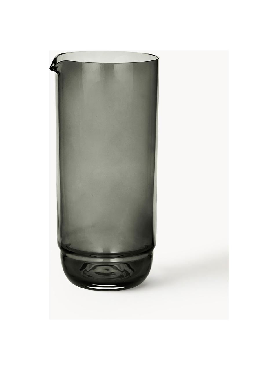 Mundgeblasene Karaffe Nordic Bistro, 1.5 L, Glas, mundgeblasen, Dunkelgrau, transparent, 1.5 L