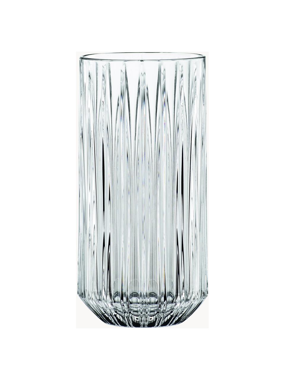 Kristall-Longdrinkgläser Jules, 4 Stück, Kristallglas, Transparent, Ø 7 x H 15 cm, 375 ml