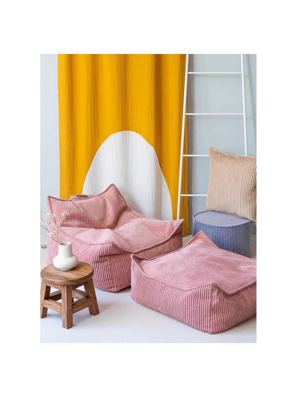 Puf infantil de pana Sugar, Funda: pana (100% poliéster) pro, Pana rosa palo, An 70 x F 80 cm